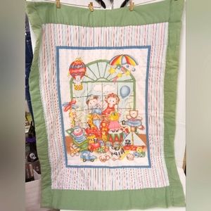 Hand Stitch Baby Crib Quilt Noah's Ark boys & Girls 36x48"